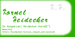 kornel heidecker business card